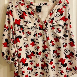 Disney Minnie Mouse Red and Black Character Print Top
